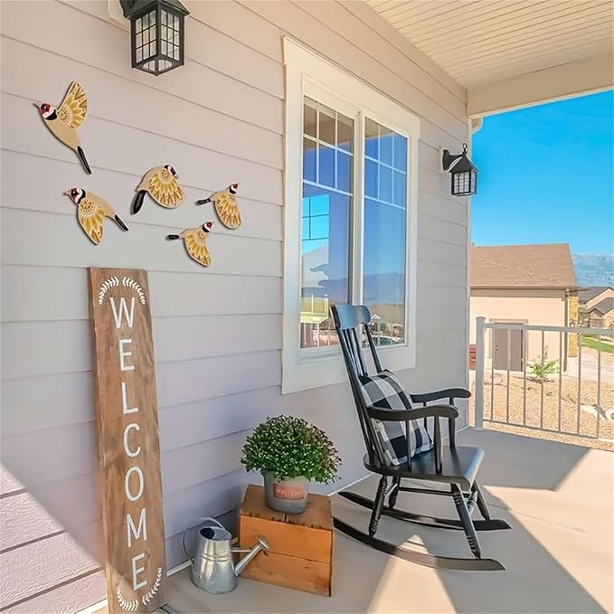 Handcrafted Bird Wall Decors 5Pieces Wooden Hanging Ornaments for Home Decoration Scandinavian Maximalist Styles Gift Wooden Bird Wall Sticker