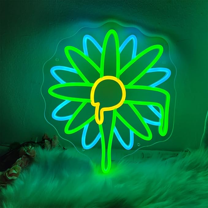 Neon Sign Flower Neon Sign for Wall Decor,Led Signs,Plant Decoration Neon Lights for School Class Party Family Wall Decor Custom Cute Neon Signs Gift Birthday Wedding Party Size:30 * 30cm
