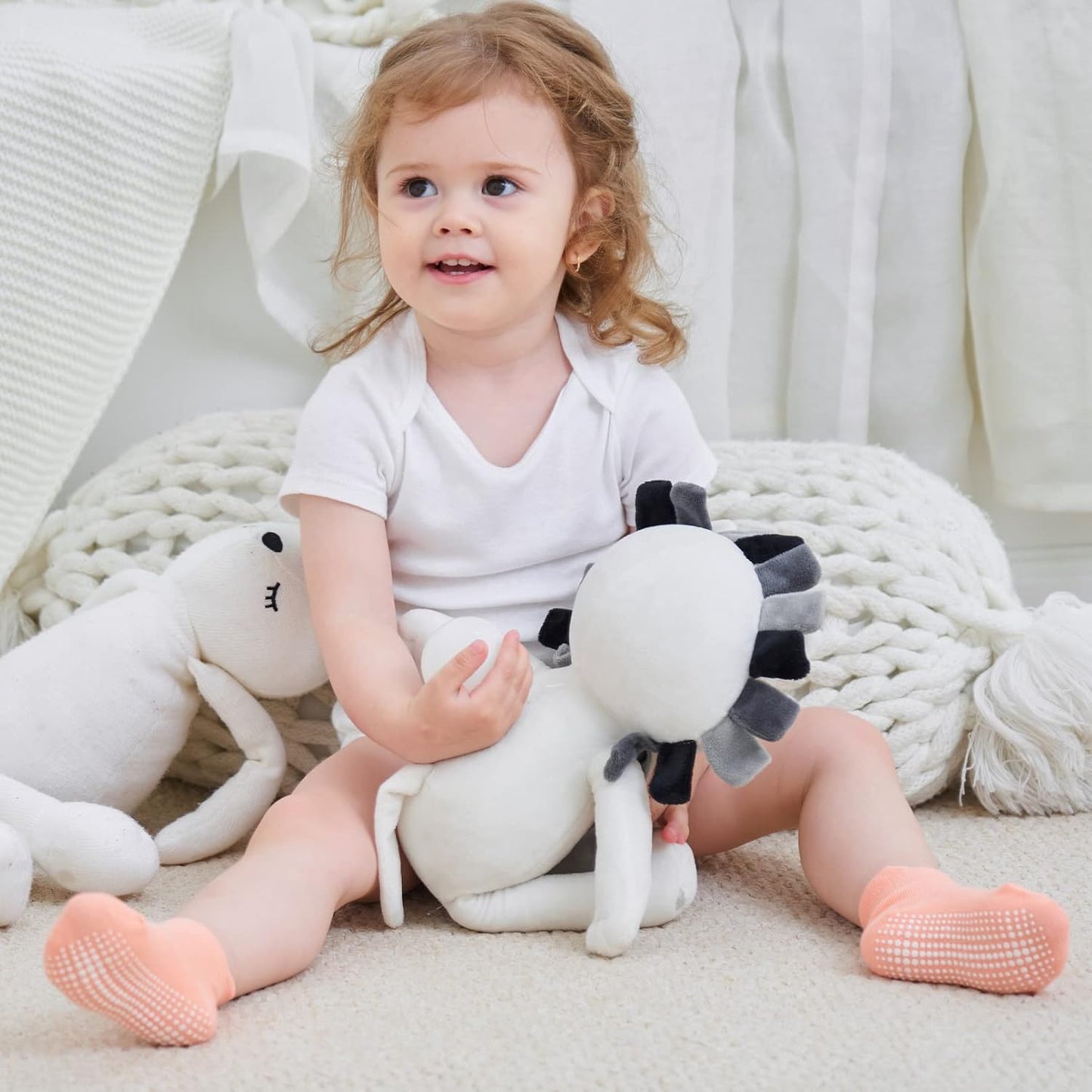 Zaples Baby Non-Slip Grip Ankle Socks - Comfortable Non-Skid Soles for Infants & Toddlers