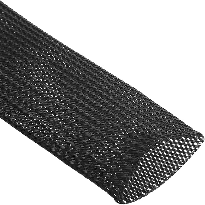 uxcell Expandable Sleeving,2 3/8-inch 10ft Cable Sleeve, Black
