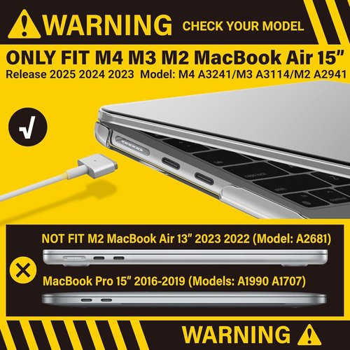 IBENZER MacBook Air 15 Inch Hardshell Case & Keyboard Cover - Crystal Clear | Compatible with Models A3448, A3241, A3114, A2941