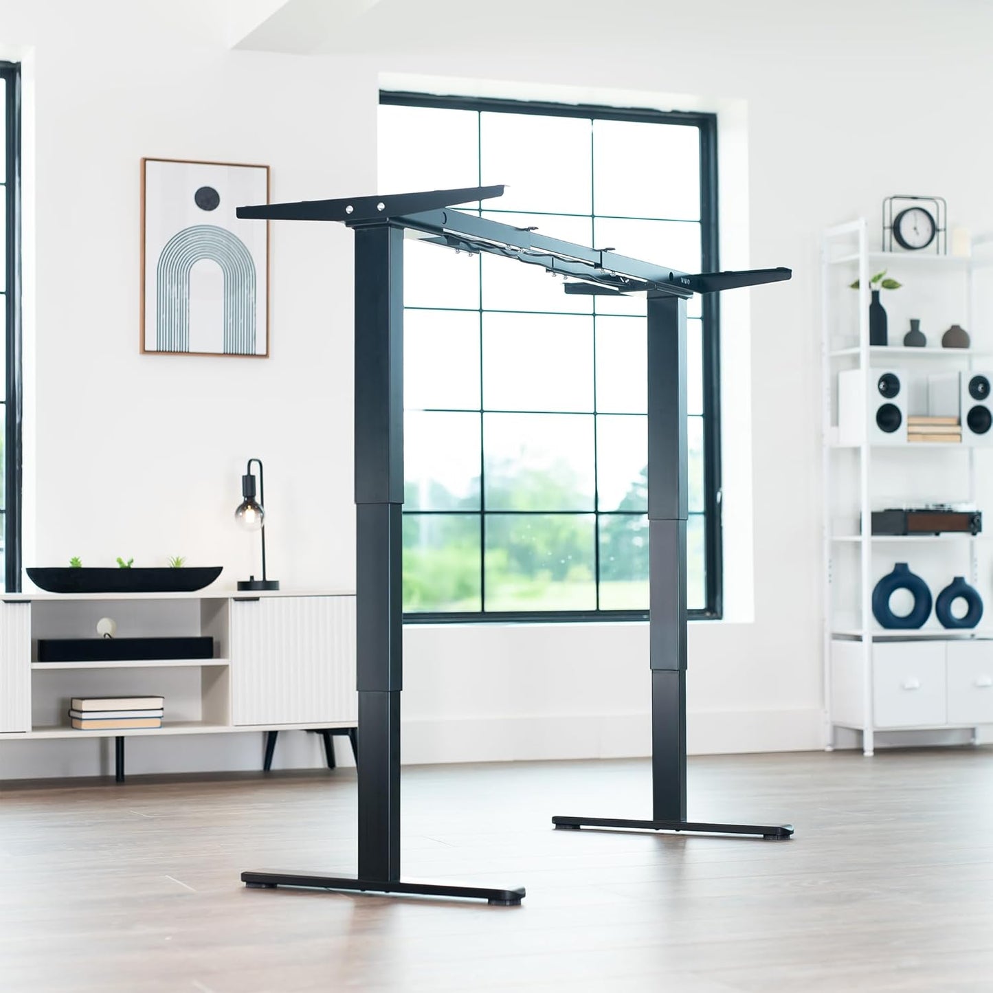 VIVO Electric Dual Motor Stand Up Desk Frame - Height Adjustable for 40-85 Inch Table Tops | Black, DESK-V103E