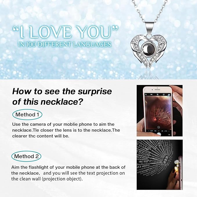 Preserved Rea Cyanl Rose with I Love You Necklace 100 Languages, Gifts for Girlfriend, Women, Mom, Wife, Gifts Idea on Christmas, Valentine's Day, Mother's Day, Birthday, Anniversary, Thanksgiving