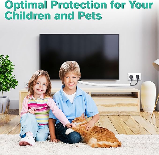 UOMTFAI Dog and Cat Cord Protector 25ft - 1/2inch, Flexible Cable Sleeve for Easy Cord Management, Protects Cables from Pets Chewing, Ideal for USB, Power, Audio and Video Cords - White