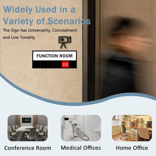 Magnetic Office Door Sign by [Brand Name] - 6 Status Options | Do Not Disturb, In Meeting, 10 x 4 Inches
