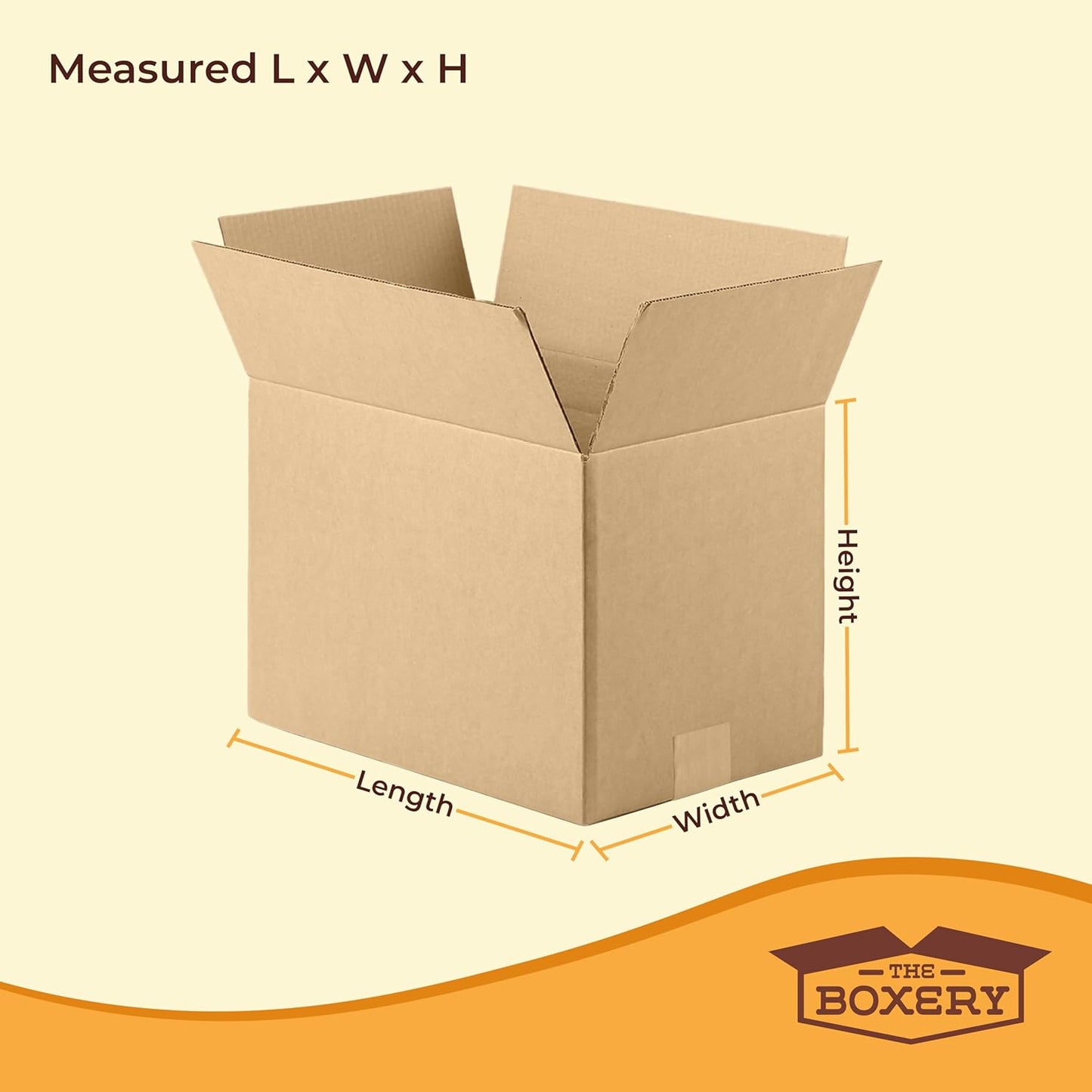 The Boxery 12"x12"x12" Brown Kraft Corrugated Shipping Boxes | 25-Pack - Durable, Eco-Friendly & Recyclable