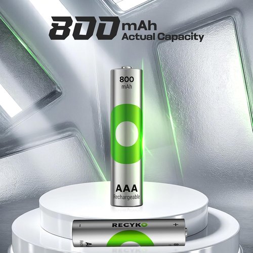 Rechargeable AAA Batteries by [Brand Name] - 800mAh NiMH - Pre-Charged & Long-Lasting - Pack of 8