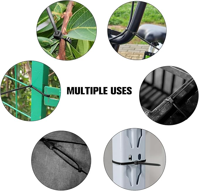Zip Ties 12 inch ，Heavy Duty Cable Ties with 120 Pounds Tensile Strength，Black Zip Ties，100 Pack, Wire Ties for Indoor and Outdoor Use.