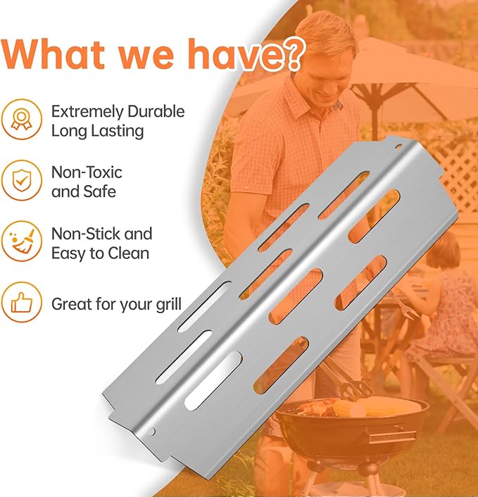 LPTNFRTN Stainless Steel Grill Flavorizer Bar Heat Plates with 2 Pack Grates BBQ Gas Grill Replacement Parts for Weber Genesis II 300 Series Genesis II E-310 E-315 E-330 E-335 S-310 S-335 Gas Grill