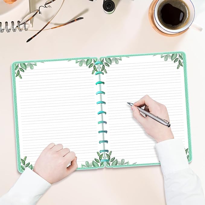 A4 TUL Discbound Lined Refill Paper, 11-Disc Discbound Ruled Filler Paper, 100Sheets / 200Pages Loose-Leaf Line Paper, 100gsm White Paper, 8.5'' x 11'', Leaf