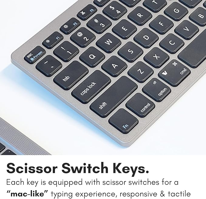 Macally Small USB Wired Keyboard for Mac and Windows - 78 Scissor Keys, 13 Shortcut Compatible Apple Keyboard - Mini Compact USB Computer Keyboard That Saves Space and Looks Great - Space Grey