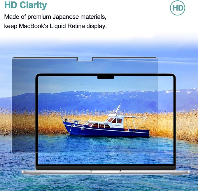2-in-1 Office Magnetic Privacy Screen Protector with Camera Cover for MacBook Air 13.6/13” (2022-2025, M2/M3/M4), 13.6 inch Business Professional Removable Anti Glare Matte Blue Light Mac Filter Shield