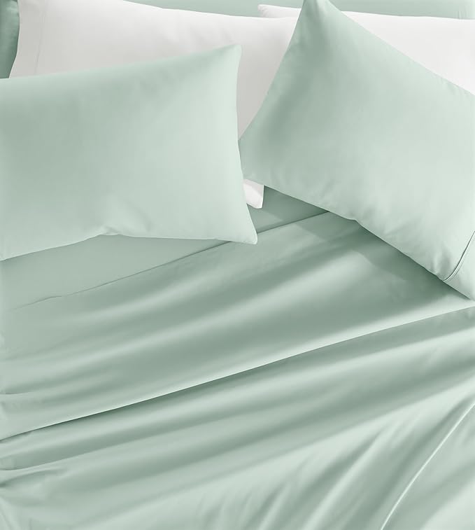 Linen Market Double-Brushed Microfiber Full Sheet Set 4 Piece – Oeko-TEX Certified Ultra Soft & Wrinkle-Free - 16" Deep Pocket Sheets - Easy Care Full Size - Mint