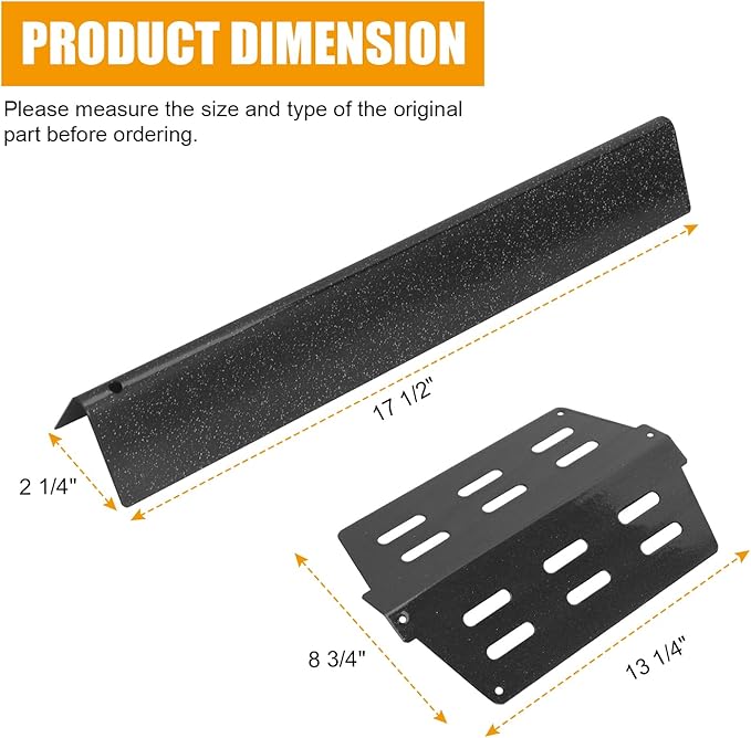7620 Flavorizer Bars and 7622 Heat Deflector for Weber Genesis 300 Series E320, S310, E310, S330, E330, S-310, S-320, S320 with Front Control Grills, Replacement Parts for Weber 7621 65505,17.5 Inch