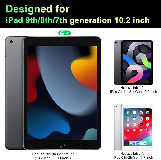 LUSA DESIGN 360°Magnetic Privacy Screen for iPad 9th/8th/7th Generation (10.2Inch,2019/2020/2021), Removable Anti Blue Light Glare Spy Private Filter, High Sensitive Bubble-Free Screen Protector