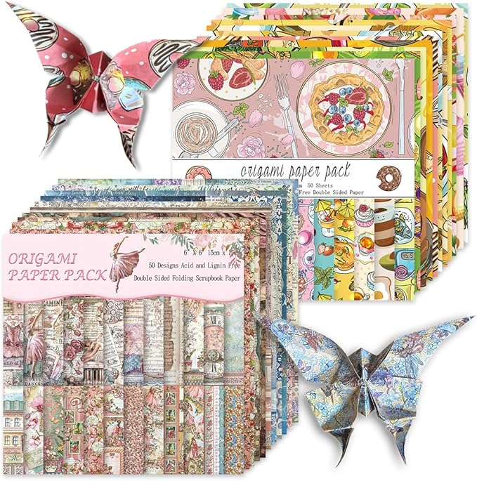 Origami Paper Kit 100 Sheets 70GSM 6 Inch Square Double Sided Color 100 Vivid Solid Colors for Hand Crafts Origami Paper Arts Creativity.Sweet Flower Fairy