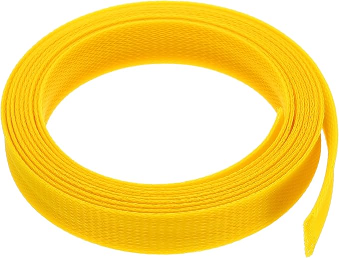 uxcell Expandable Sleeving,1 9/16-inch 10ft Cable Sleeve, Yellow