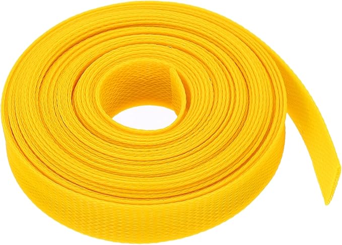 uxcell Expandable Sleeving, 1-inch 25ft Cable Sleeve, Yellow