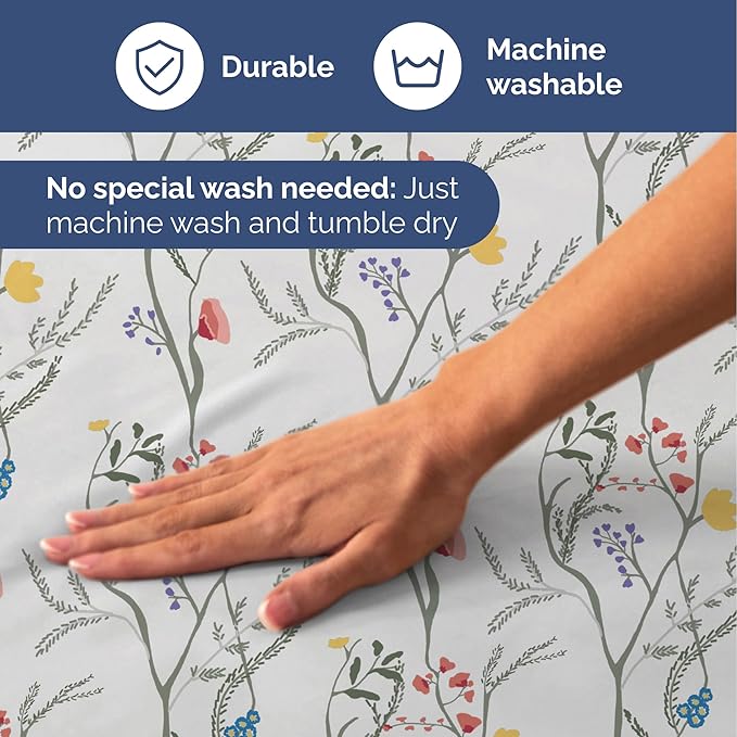 Floral Sheets - Boho Full Bed Sheet Set - 1 Flat, 1 Fitted & 2 Pillowcases w/ Deep Pockets - Comfy, Wrinkle & Fade Free - Boho Botanical Bedding - Ultra-Soft, Breathable and Cooling - Full Size Set