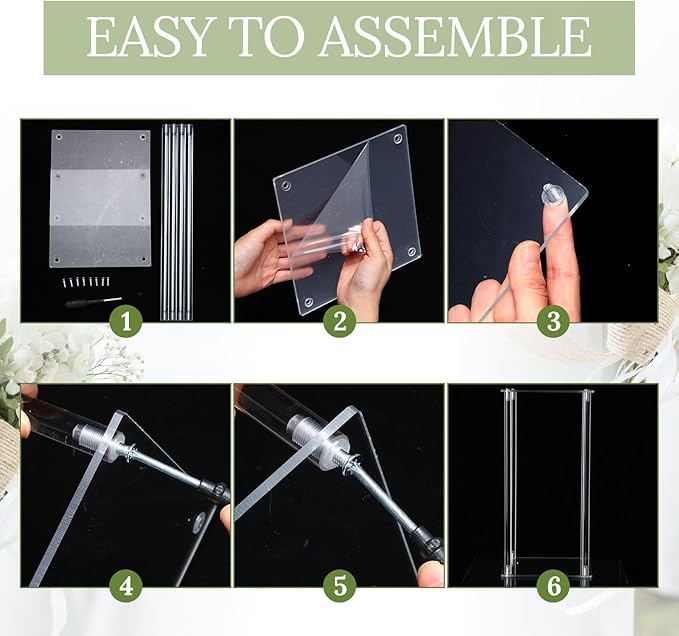 Yerliker 6 Pcs Wedding Flower Stand Acrylic Vase 23.6 Inches and 15.75 Inches Tall Clear Column Pillar Flower Stand Tabletop Display Rack for Wedding Centerpieces Birthday Party Decorations