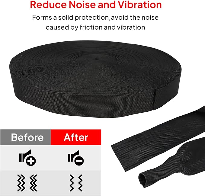 2 in 1 Heat Shrink Braided Sleeving Fabric Tubing-Ideal fit Irregular Shape Hose/Cable/Wire (1/2"(12mm), 22FT)