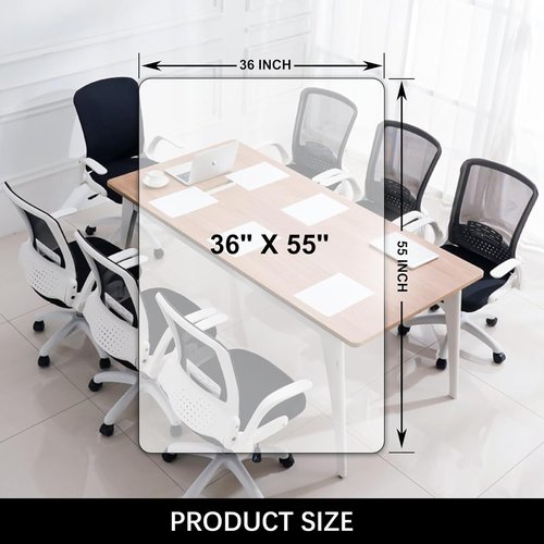 Kuyal Clear Chair Mat - Transparent Floor Protection for Hardwood & Tile - 36" x 55" Rectangle