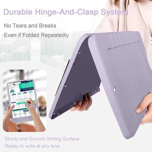 SFLHHDM Clipboard - A4 Storage Clipboard with Pen Holder & Low Profile Clip | Dusty Purple