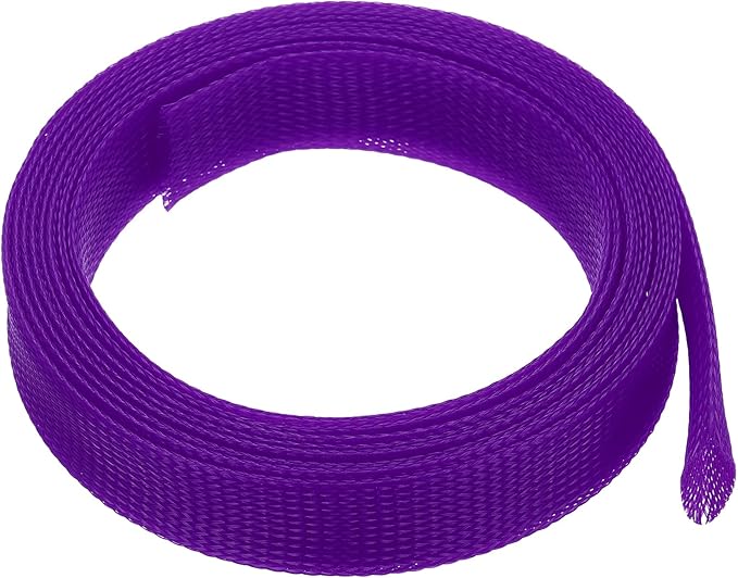 uxcell Expandable Sleeving,1 9/16-inch 10ft Cable Sleeve, Purple