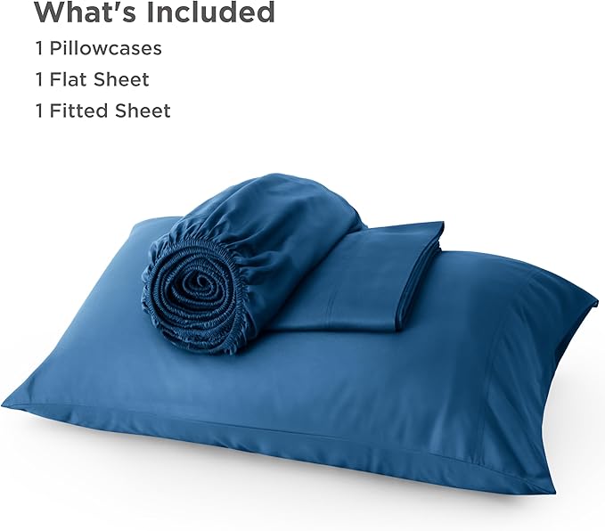 Bedsure Cooling Sheets Twin, Rayon Derived from Bamboo, Breathable & Soft Twin Sheets Set, Deep Pocket Up to 16 Inches, Hotel Luxury Silky Bedding for Hot Sleepers, Teal