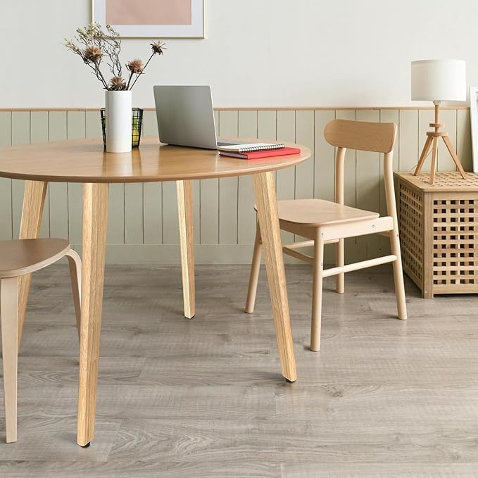 QLLY 26 inch Solid Wood Table Legs, Natural Varnished Wooden Desk Legs with Adjustable Leveling Feet, Set of 4, Heavy Duty Replacement Legs for for DIY Dining Table, Office Desk, Farmhouse Furniture