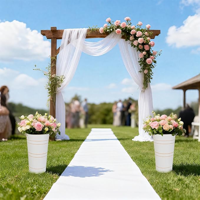 10" Tall Flower Buckets Metal Vase - Pack of 2 Rustic Farmhouse Centerpiece Vases for Table with Handles, Wedding Home Table Decor, Farmhouse White Flower Bar Bucket Holder