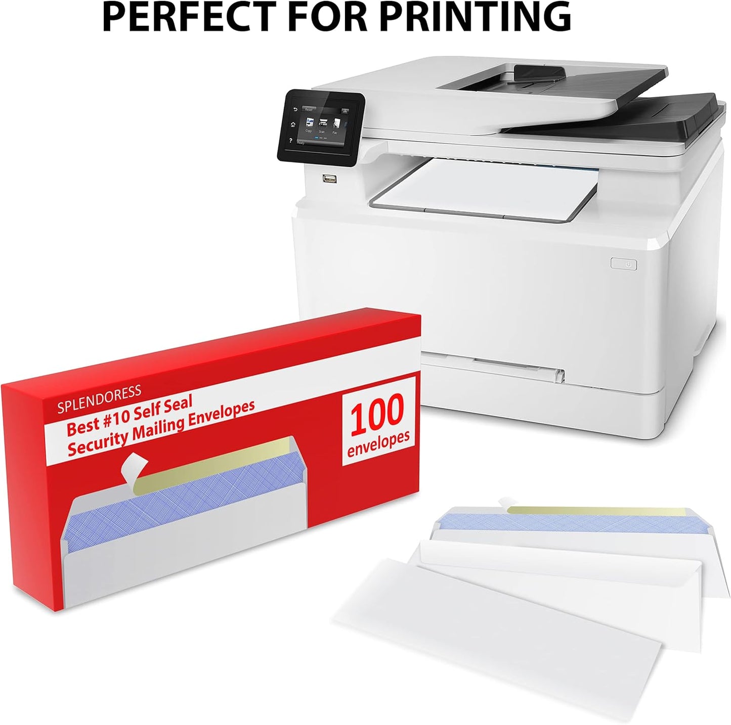 #10 Envelopes by [Brand Name] - Self-Seal Business Mailing Security | 100 Tinted White Windowless | 4-1/8 x 9-1/2 Inches