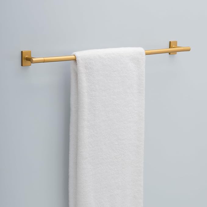 Franklin Brass Hartwell (1-Pack) 18'' Towel Rack w/ 6" Extender for Bathroom Satin Gold Towel Bar for Bathroom Wall Mounted Towel Holder Rod HRT26-SG