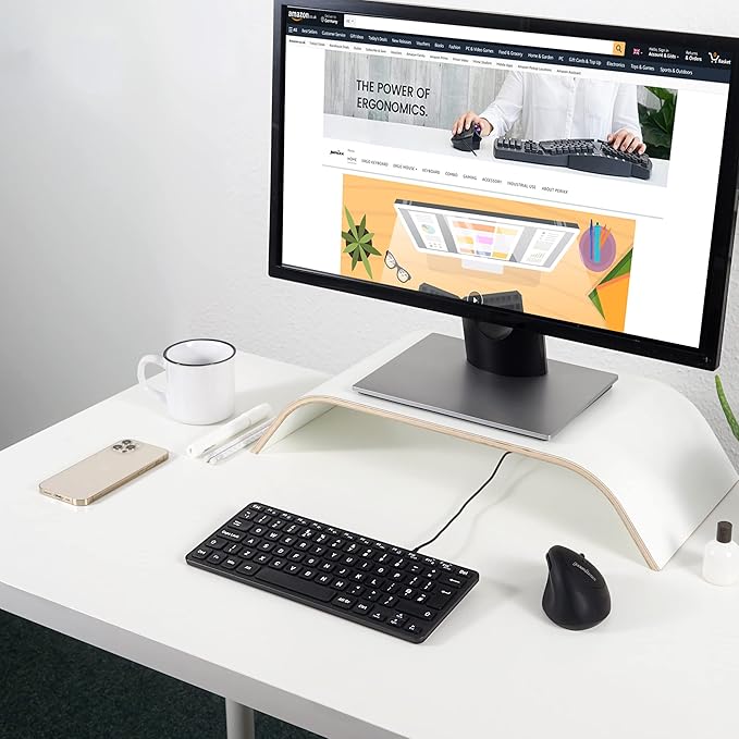 Perixx PERIBOARD-432 Wired Mini USB Keyboard - X Type Scissor Keys - Big Print Keys - US English, Black