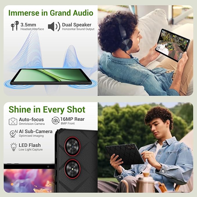 DEZLTID 2025 Tablet 11 inch Android 15 Tablets with Keyboard Stylus Mouse: 2K IPS Tablette (2000x1200), 36GB+256GB(2TB TF), 5G/2.4G Dual WiFi, 8-Core 1.6GHz, 8000mAh,8+13MP, BT5.0/GPS-Black