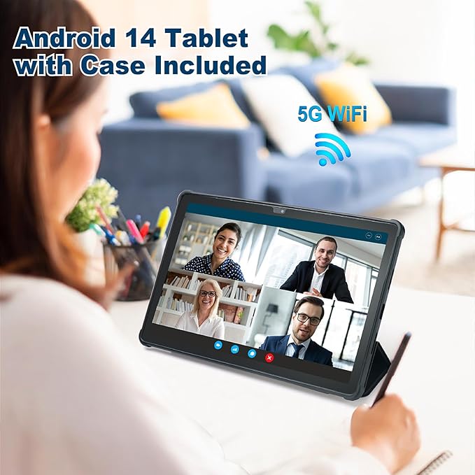 Tablet 11inch Android 14 Tablet, 2025 Tablets with Octa-Core Processor, 8GB RAM 128GB ROM 512GB SD Card Expandable, 13+5MP Camera, 8000mAh Battery, Fast Charge, 5G WiFi, BT 5.0