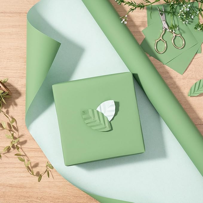 RUSPEPA 30"x 393"(32.8') Dark Green Kraft Wrapping Paper Large Jumbo Roll, Recyclable Green Art Gift Wrap Paper for Christmas Gift Wrapping, Table Covering, Art & Craft Supplies, Bouquet Flower, 80GSM