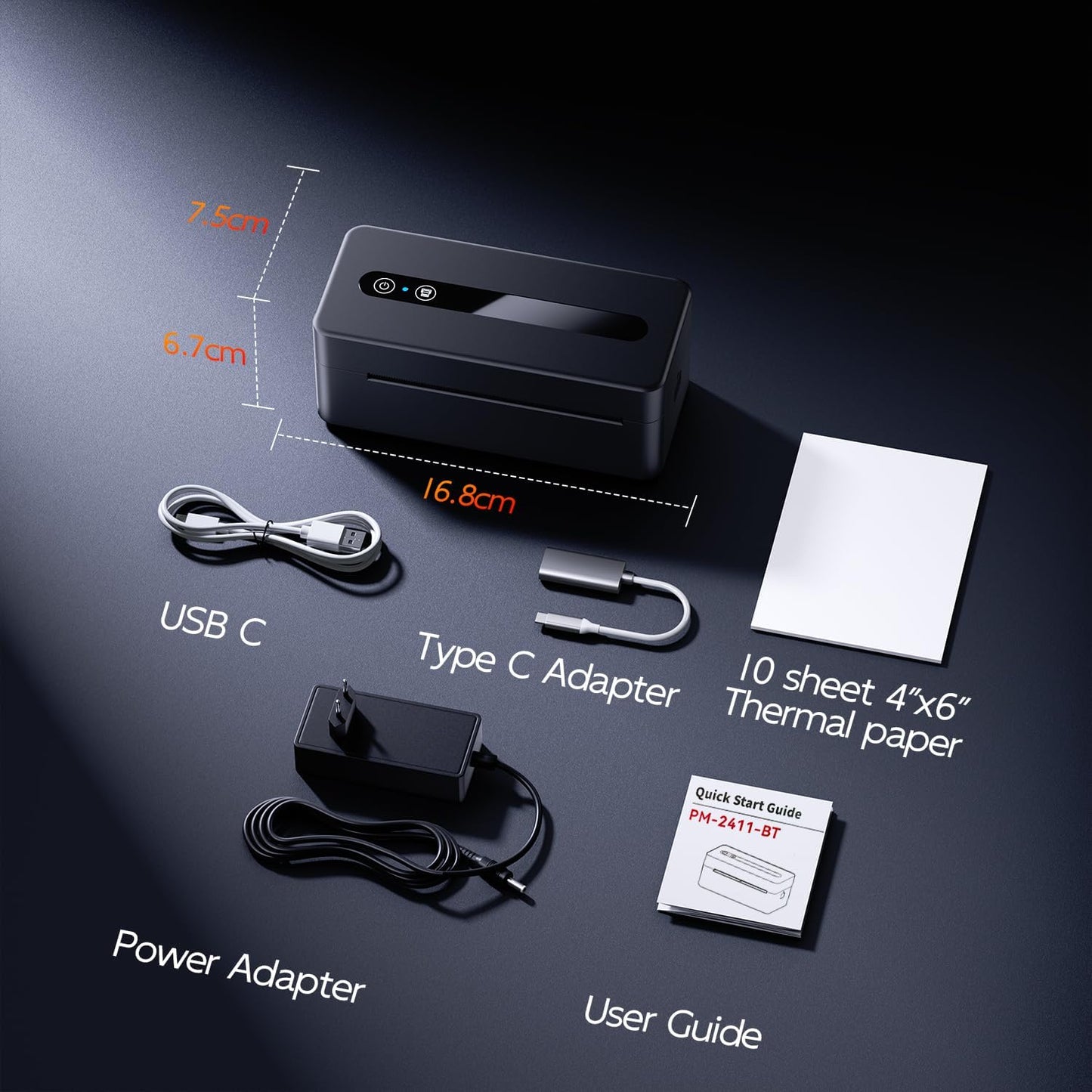 TATTMUSE Bluetooth Thermal Label Printer - Commercial Grade 4x6 Shipping Labels | Wireless Compatibility with iOS, Android, Windows, Mac