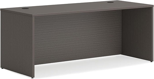 HON MOD Executive Desk 72-Inch Large Computer Desk Shell, Thick Wooden Laminate, Modern Table with Cord Management, 72" W x 30" D x 29" H, Slate Teak