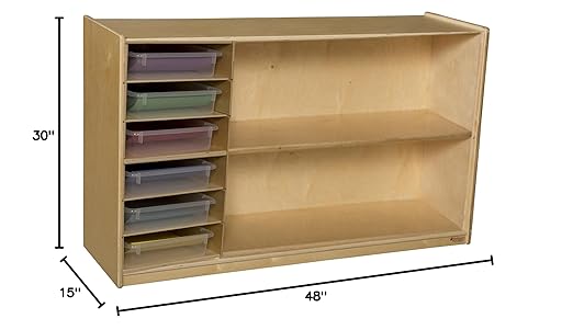 Wood Designs 990331CT Shelf Storage with Translucent Trays