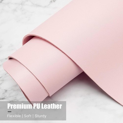 Hsurbtra Desk Pad - XL 30" x 14" PU Leather Desk Mat | Waterproof Non-Slip Blotter in Pink