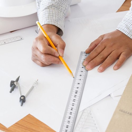Lothee 6-Piece Stainless Steel Yard Stick Set - Durable 40-Inch Measuring Rulers for Classroom & Woodworking