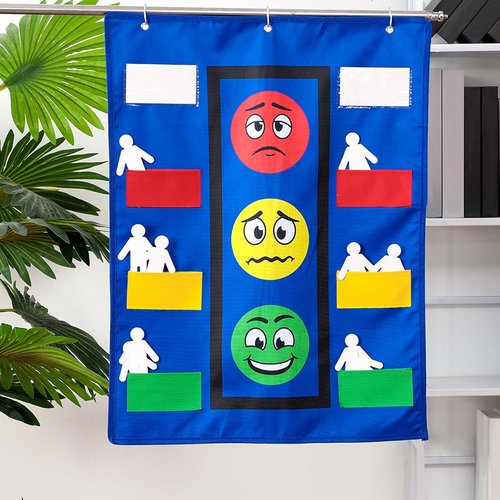 Panelee Classroom Behavior Chart - Stoplight Pocket Chart for Kids | 43-Piece Management Tool with Blank Cutouts