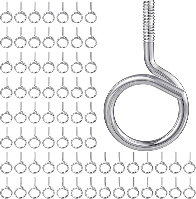 Yaocom 50 Pcs 1/4"-20 Machine Threaded Bridle Rings 1-1/4" Diameter Heavy Duty Bridle Wiring Rings Cable Hangers for Low Voltage Cable Pipe Management