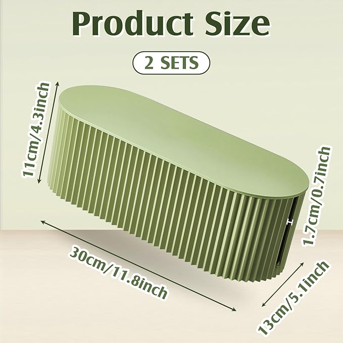 Marsui 2 Pcs Green Cable Management Organizer Box for Hiding Wires, Home Office Desk Floor Cord Organizer, 11.8 x 5.1 x 4.3 Inch Cord Strip Protect Holder Wire Storage