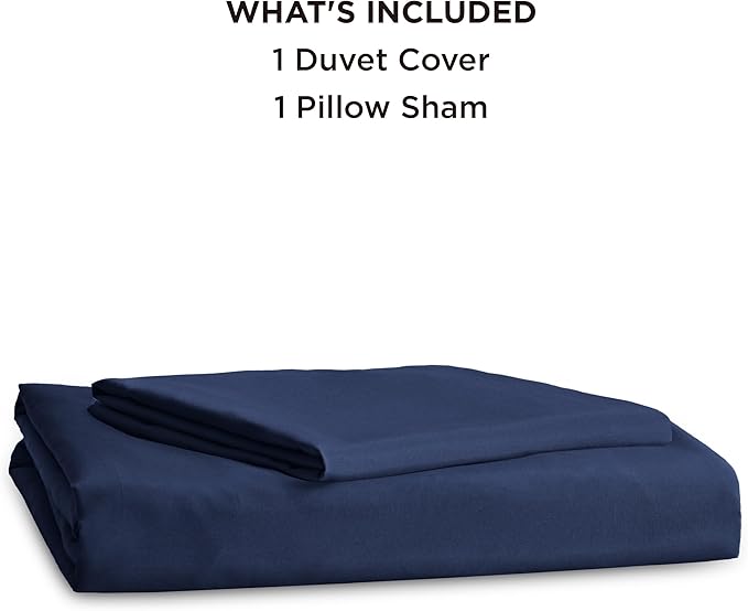 Bedsure Duvet Cover Twin/Twin XL Size - Soft Double Brushed Bedding Set for Kids & Adults, Zipper Closure, 2 Pieces, Includes 1 Duvet Cover (68"x90") & 1 Pillow Sham, NO Comforter, Navy Blue
