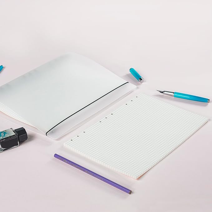 90 Sheets Planner Refill Paper, 255x180mm, 5mm Squared Inserts Paper B5 9 Holes Binder Grid Notepaper for Filofax Bullet Journals Diary