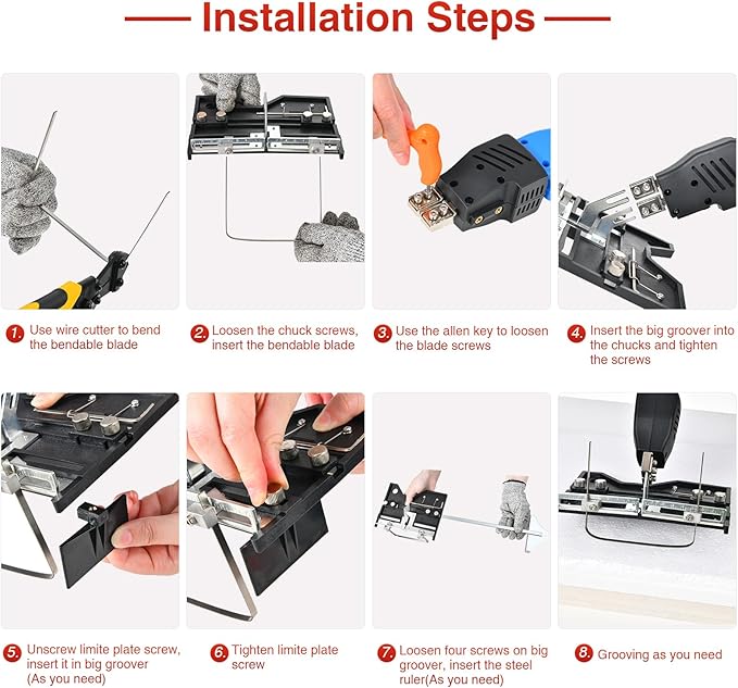 Electric Hot Knife Kit for Grooving/Sculpting/Cutting (5 Blades) Air Cooled 200W 110-120V Pro Slotter Foam Cutting Tool Styrofoam Cutter for XPS, EPP, EPS, EVA, EPE, KT Board, Sponge