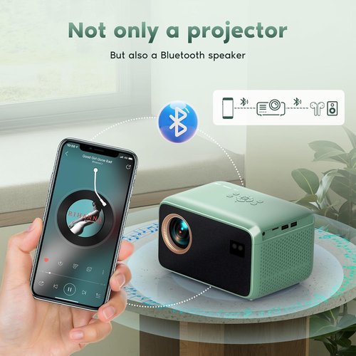 Mini Projector with WiFi & Bluetooth - Native 1080P, 4K Support, Electric Focus & Auto Keystone | Ideal for Home & Outdoor Use