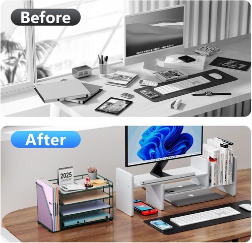 Gianotter 4-Tier Paper Organizer - Stylish Desk Accessory with Magazine Holder | Green Finish